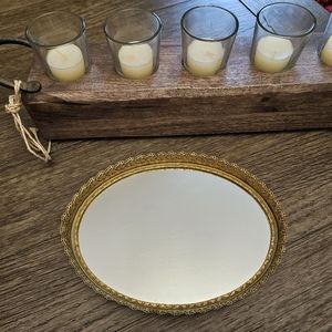Vintage Gold Vanity Mirror Tray
